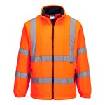 A high-visibility orange workwear garment featuring retroreflective tape panels, suitable for a wide range of outdoor and site work applications.