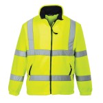 A high-visibility yellow workwear garment featuring retroreflective tape panels, suitable for a wide range of outdoor and site work applications.