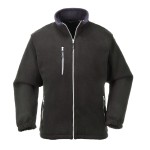 A black workwear garment designed for use on construction sites and in industrial work environments.,