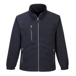 A navy blue workwear garment designed for use on construction sites and in industrial work environments.,