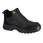 A black composite safety boot with a composite toecap and anti-slip sole, providing lightweight safety protection for site and industrial use.