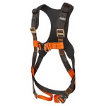 A black workwear garment designed for use on construction sites and in industrial work environments.,