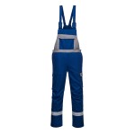 A blue workwear garment featuring flame-resistant fabric, suitable for a wide range of outdoor and site work applications.