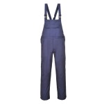 A navy blue workwear garment featuring flame-resistant fabric, suitable for a wide range of outdoor and site work applications.