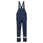 A navy blue workwear garment featuring flame-resistant fabric, suitable for a wide range of outdoor and site work applications.