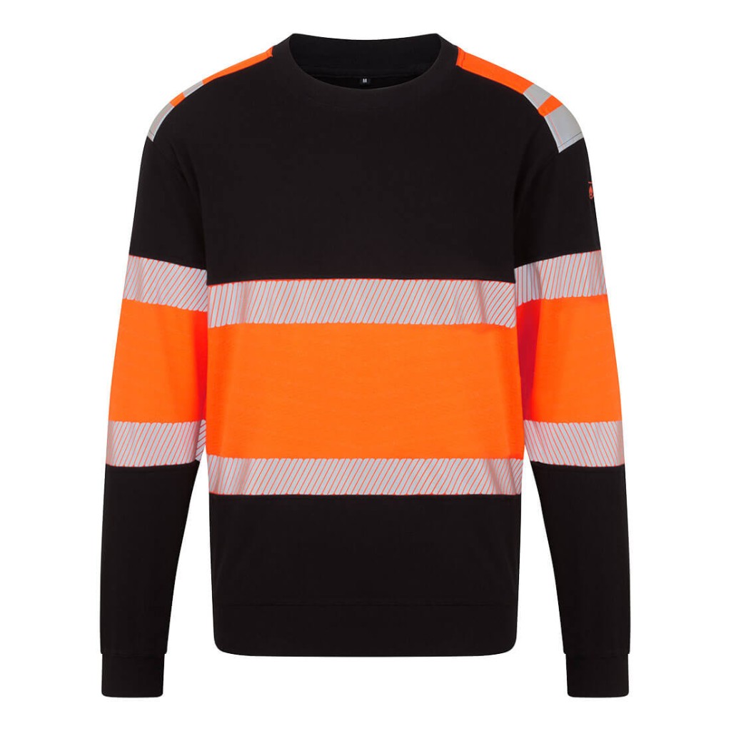 A orange work shirt featuring flame-resistant fabric, suitable for a wide range of outdoor and site work applications.