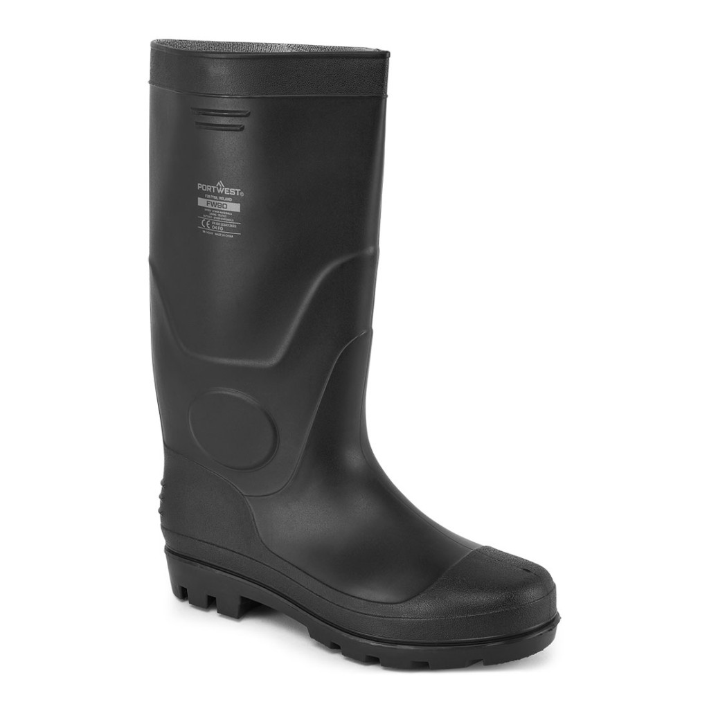 A black workwear garment designed for use on construction sites and in industrial work environments.,