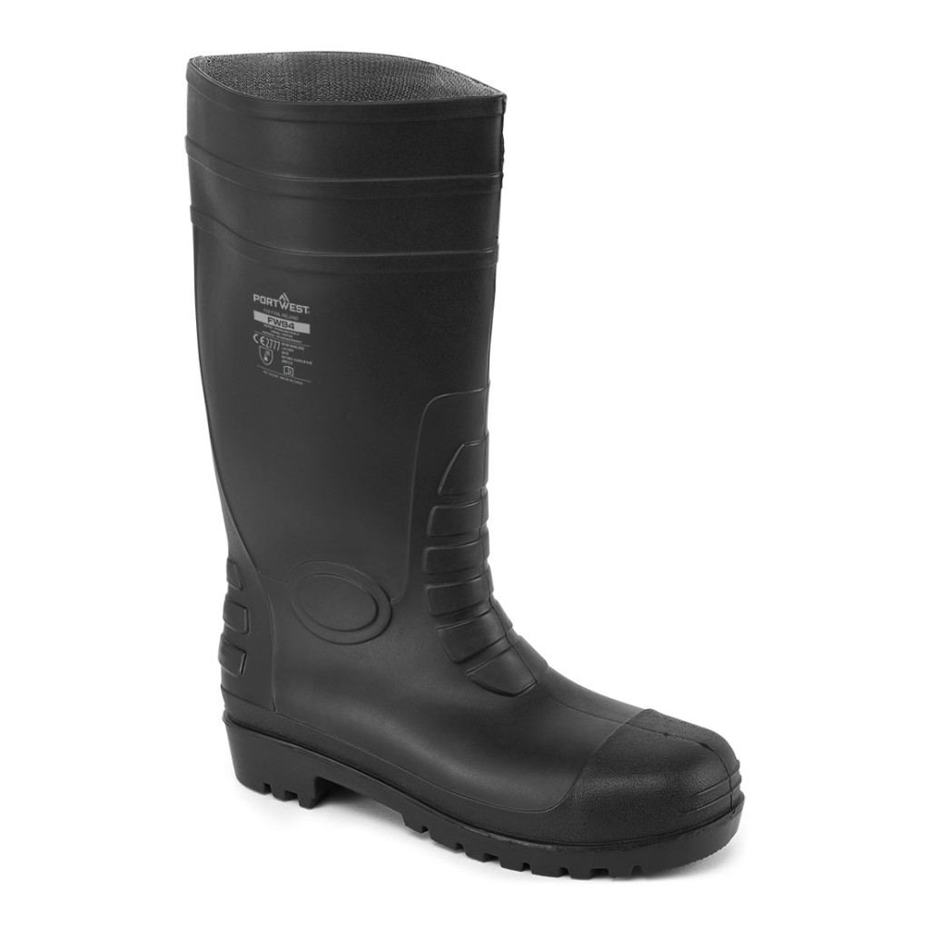 A black workwear garment designed for use on construction sites and in industrial work environments.,