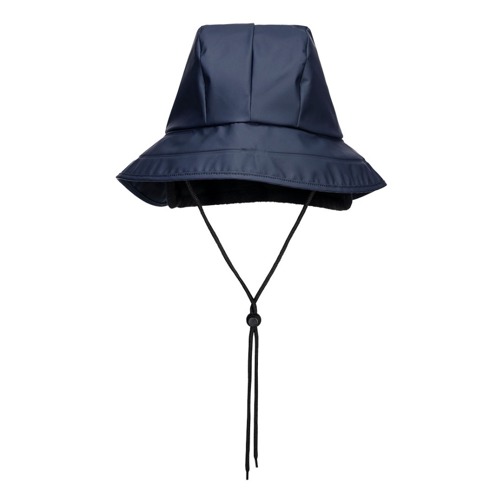 A navy blue workwear garment designed for use on construction sites and in industrial work environments.,