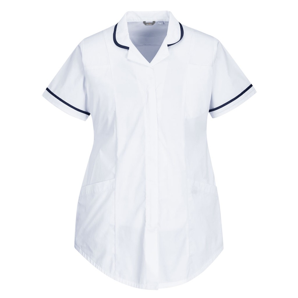 A white workwear garment featuring stretch panels for ease of movement, suitable for a wide range of outdoor and site work applications.