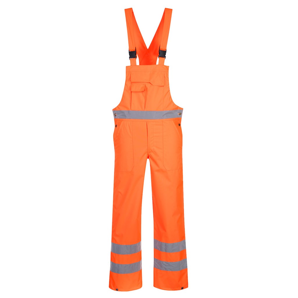 A high-visibility orange workwear garment featuring retroreflective tape panels, a breathable membrane, suitable for a wide range of outdoor and site work applications.