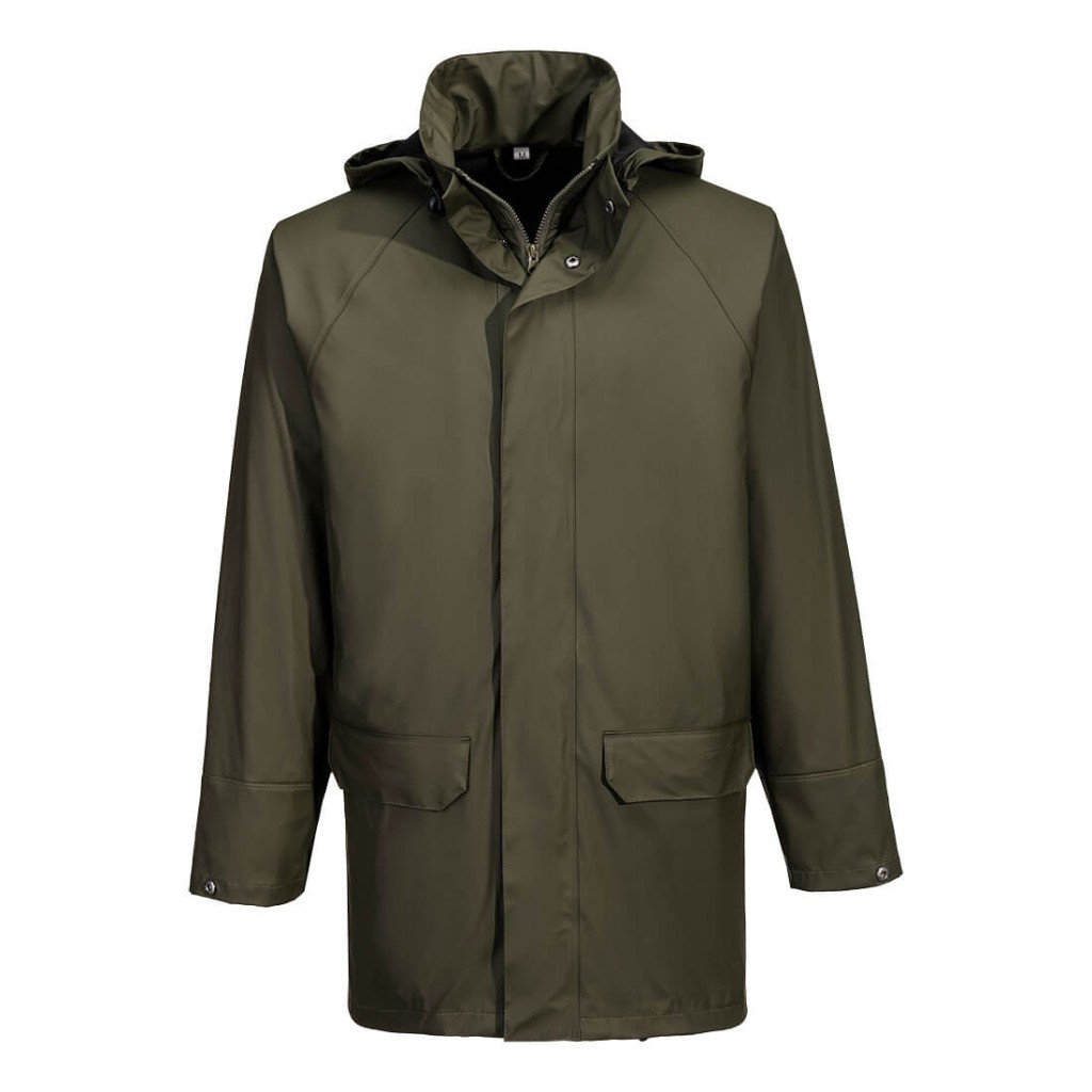 A jacket featuring stretch panels for ease of movement, suitable for a wide range of outdoor and site work applications.