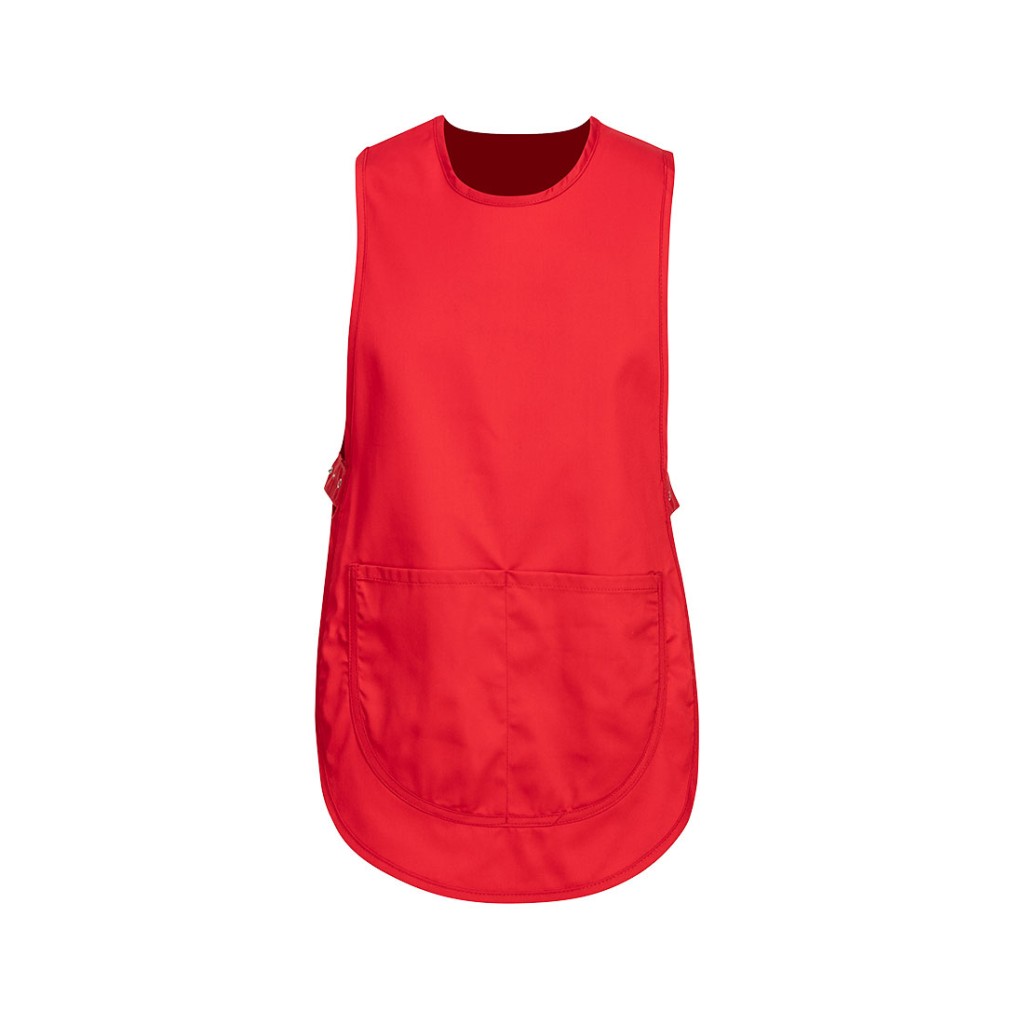 A red workwear garment featuring functional pockets, suitable for a wide range of outdoor and site work applications.
