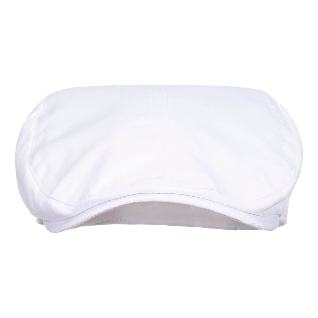 A white workwear garment designed for use on construction sites and in industrial work environments.,