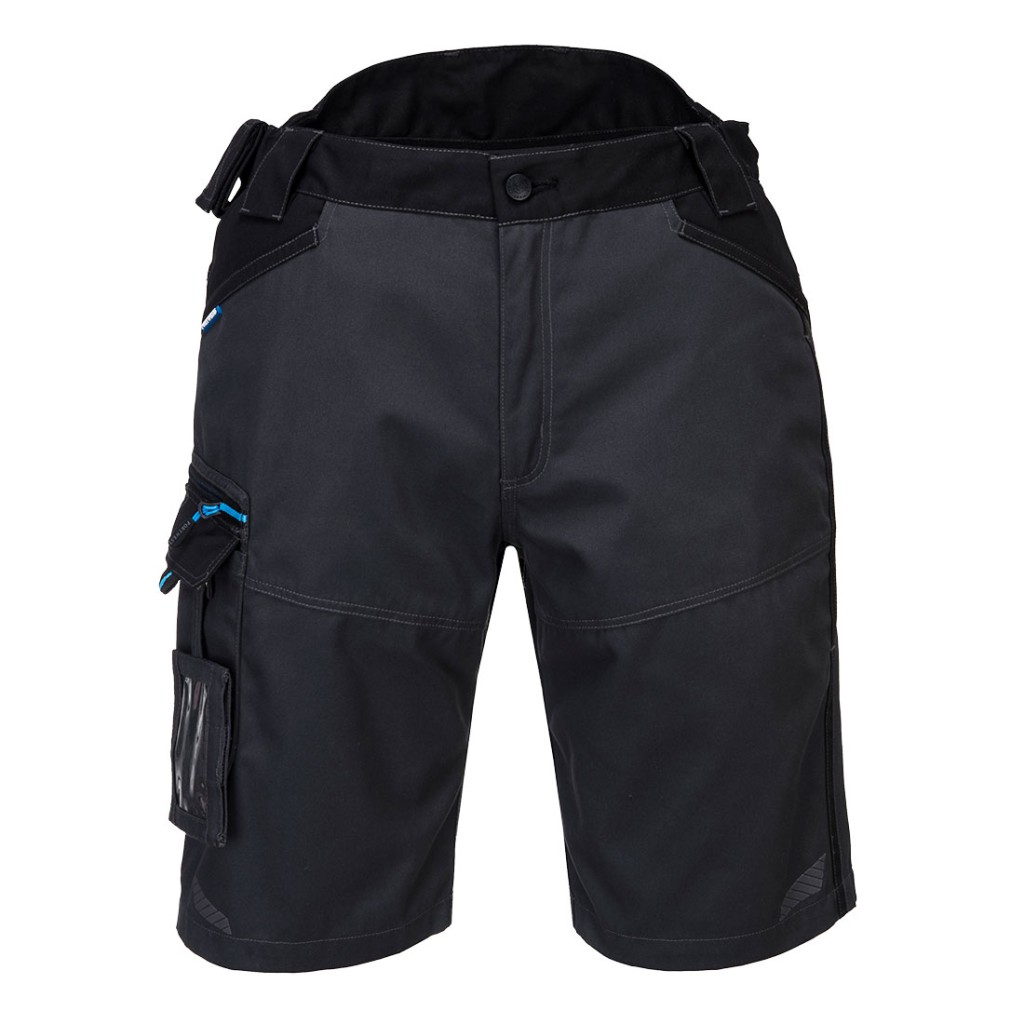 A grey workwear garment designed for use on construction sites and in industrial work environments.,