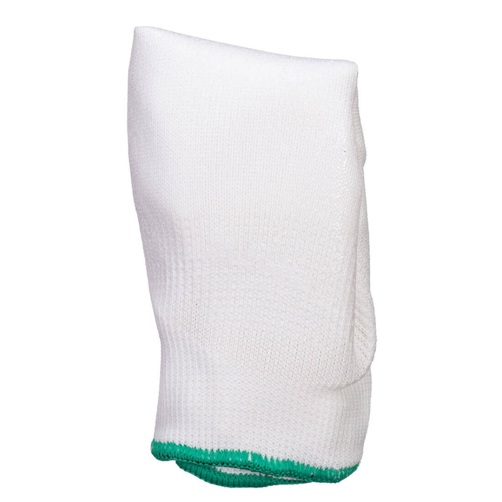 A white workwear garment designed for use on construction sites and in industrial work environments.,