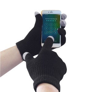 A pair of black work gloves with a textured grip palm and adjustable wrist closure, designed for general site use.