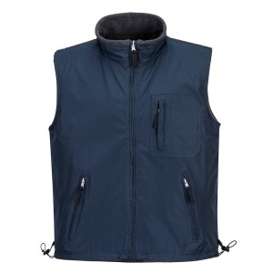 A navy blue workwear garment designed for use on construction sites and in industrial work environments.,