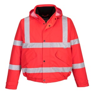A high-visibility yellow jacket featuring retroreflective tape panels, suitable for a wide range of outdoor and site work applications.