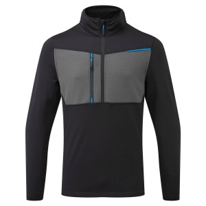 A black workwear garment featuring a full-length zip front, suitable for a wide range of outdoor and site work applications.