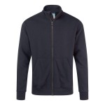 A navy blue work shirt featuring a full-length zip front, flame-resistant fabric, suitable for a wide range of outdoor and site work applications.