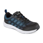A black safety trainer with a composite toecap, a cushioned insole, and a lightweight anti-slip sole, suitable for lighter-duty site work.