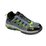 A grey safety trainer with a composite toecap, a cushioned insole, and a lightweight anti-slip sole, suitable for lighter-duty site work.
