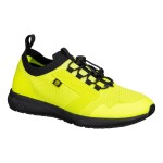 A yellow safety trainer with a composite toecap, a cushioned insole, and a lightweight anti-slip sole, suitable for lighter-duty site work.