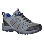 A grey safety trainer with a composite toecap, a cushioned insole, and a lightweight anti-slip sole, suitable for lighter-duty site work.