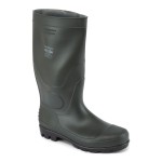 A green workwear garment designed for use on construction sites and in industrial work environments.,