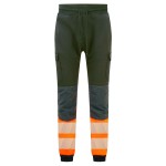 A high-visibility orange workwear garment featuring retroreflective tape panels, stretch panels for ease of movement, suitable for a wide range of outdoor and site work applications.