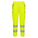 A high-visibility yellow workwear garment featuring retroreflective tape panels, suitable for a wide range of outdoor and site work applications.