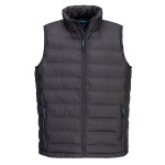 A black workwear garment designed for use on construction sites and in industrial work environments.,
