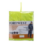 A yellow workwear garment designed for use on construction sites and in industrial work environments.,