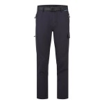 A pair of navy blue work trousers featuring stretch panels for ease of movement, suitable for a wide range of outdoor and site work applications.