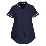 A navy blue workwear garment featuring stretch panels for ease of movement, suitable for a wide range of outdoor and site work applications.