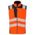 A high-visibility orange vest featuring retroreflective tape panels, suitable for a wide range of outdoor and site work applications.