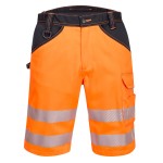 A high-visibility orange workwear garment featuring retroreflective tape panels, suitable for a wide range of outdoor and site work applications.