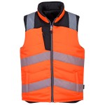 A high-visibility orange workwear garment featuring retroreflective tape panels, suitable for a wide range of outdoor and site work applications.