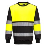 A high-visibility yellow work shirt featuring retroreflective tape panels, suitable for a wide range of outdoor and site work applications.