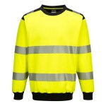 A high-visibility yellow work shirt featuring retroreflective tape panels, suitable for a wide range of outdoor and site work applications.