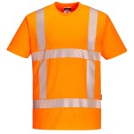 A high-visibility yellow work shirt featuring retroreflective tape panels, suitable for a wide range of outdoor and site work applications.