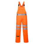 A high-visibility orange workwear garment featuring retroreflective tape panels, suitable for a wide range of outdoor and site work applications.