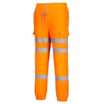 A high-visibility orange workwear garment featuring retroreflective tape panels, suitable for a wide range of outdoor and site work applications.