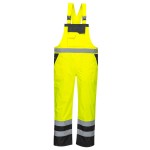 A high-visibility yellow workwear garment featuring retroreflective tape panels, a breathable membrane, suitable for a wide range of outdoor and site work applications.