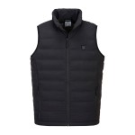 A black workwear garment designed for use on construction sites and in industrial work environments.,