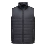 A grey safety vest featuring a warm thermal lining, suitable for a wide range of outdoor and site work applications.