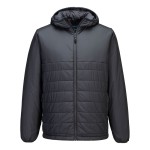 A grey padded jacket featuring a warm thermal lining, suitable for a wide range of outdoor and site work applications.