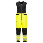 A high-visibility yellow workwear garment featuring retroreflective tape panels, suitable for a wide range of outdoor and site work applications.