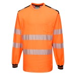 A high-visibility yellow work shirt featuring retroreflective tape panels, suitable for a wide range of outdoor and site work applications.